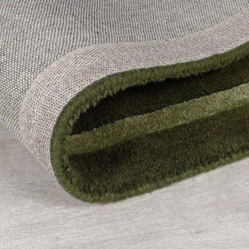Ciemnozielony wełniany dywan tkany ręcznie 200x290 cm Gatsby – Flair Rugs