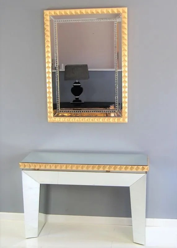Lustrzana konsola z lustrem w komplecie, styl modernistyczny.