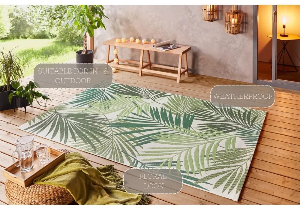 Zielony/beżowy dywan odpowiedni na zewnątrz 200x290 cm Vai – NORTHRUGS