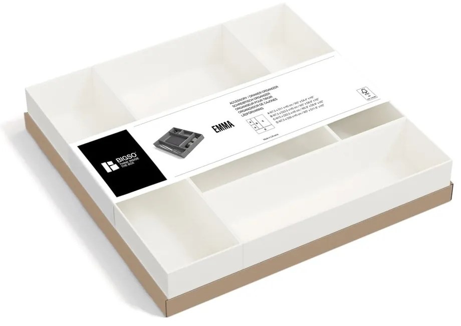 Kartonowe organizery do szuflady zestaw 5 szt. Emma Paper Laminate – Bigso