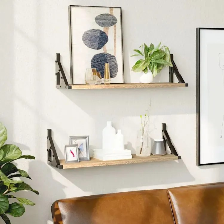 Zestaw dwóch półek 60 cm dąb sonoma - Sarea