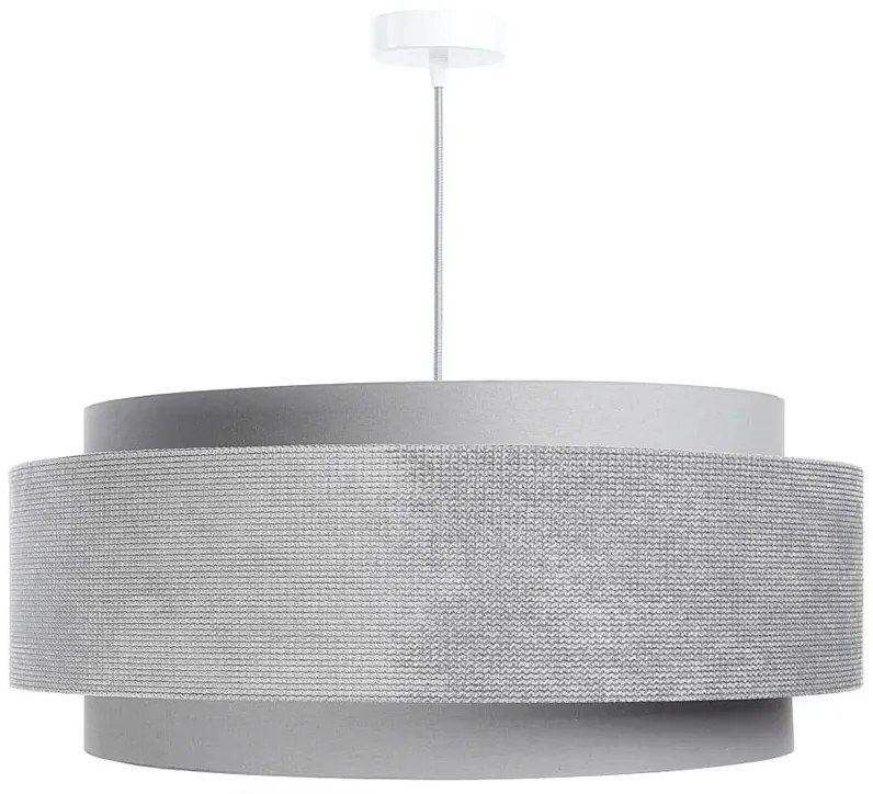 Szara okrągła lampa wisząca abażurowa S5-G01
