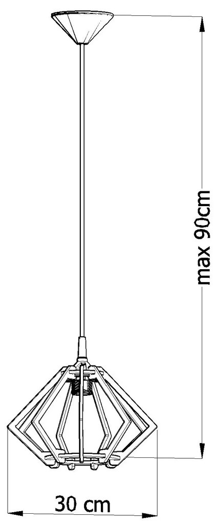 Drewniana lampa wisząca w stylu boho - 6X EX519 T2-M29