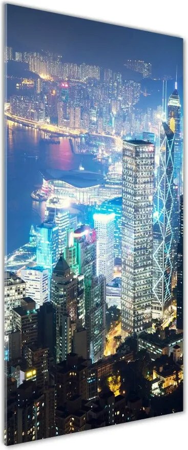 Foto obraz akryl pionowy Hong kong nocą