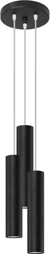 Czarna lampa wisząca tuba nad wyspę - 8X S755 E2-B32