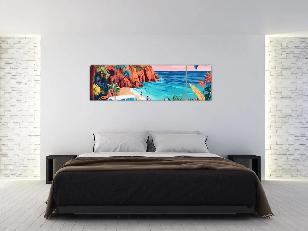 Obraz - Karawan nad oceanem (170x50 cm)