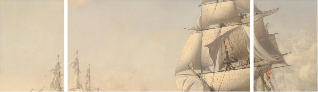 Obraz - Fitz Henry Lane, The United States Frigate President Engaging the British Squadron, reprodukcje (170x50 cm)