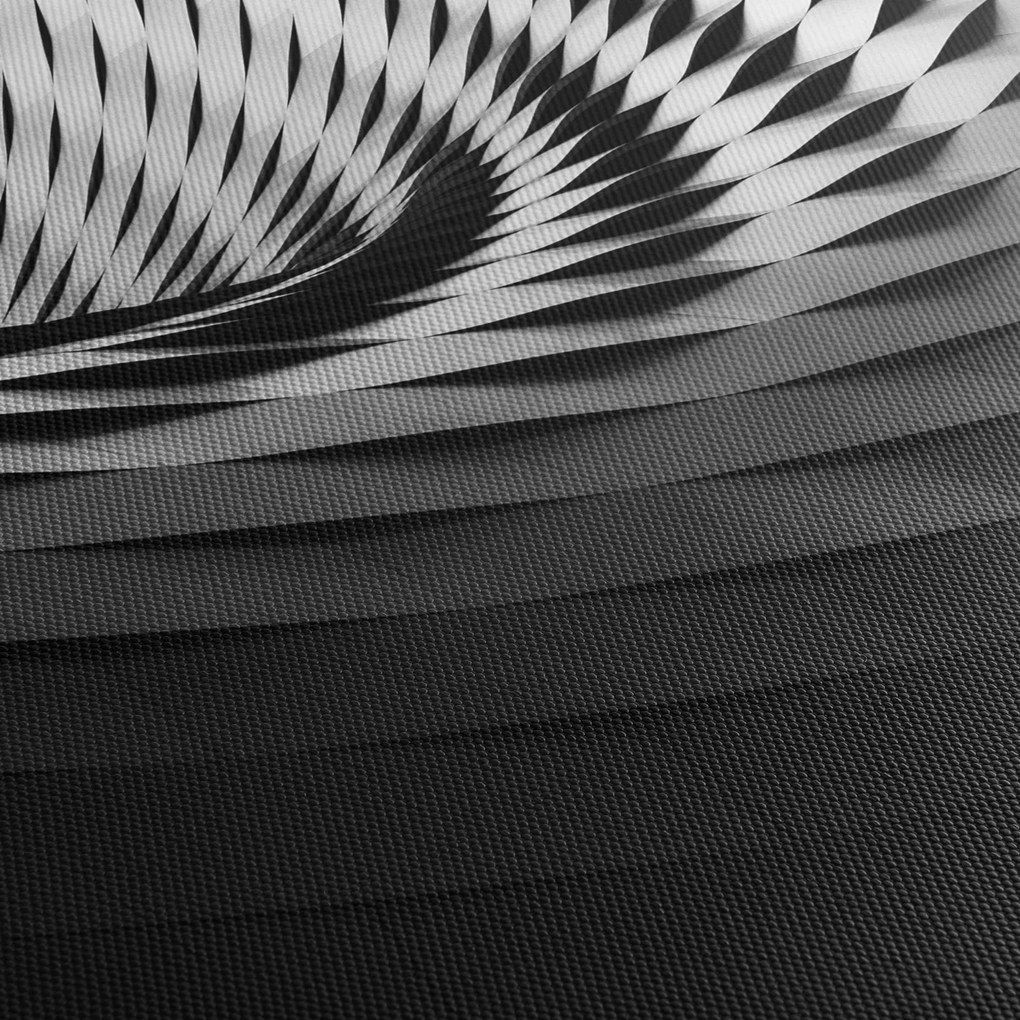 Abstrakcyjny obraz - czarno - biała spirala (z zegarem) (90x30 cm)