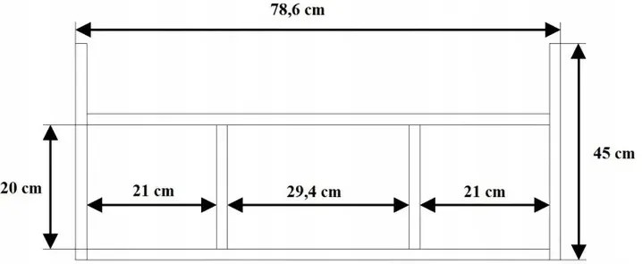 Minimalistyczna półka wisząca w kolorze buk Saba 3X