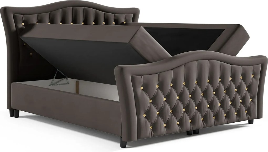 Bordowe łóżko pikowane w stylu glamour 5 rozmiarów Z8-D43