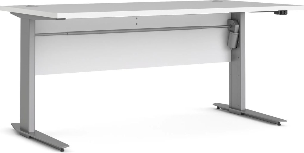 Biurko z regulacją wysokości Prima biały 150 szare nogi