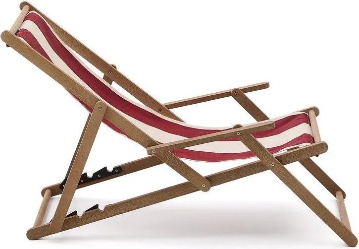 Czerwony drewniany leżak ogrodowy Vilara – Kave Home