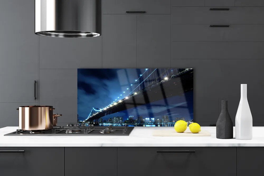 Panel Szklany do Kuchni Panorama Nowoczesnego Mostu