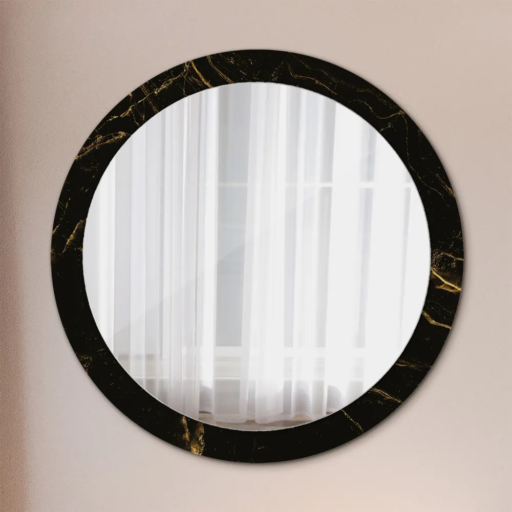 Lustro dekoracyjne okrągłe Czarny marmur