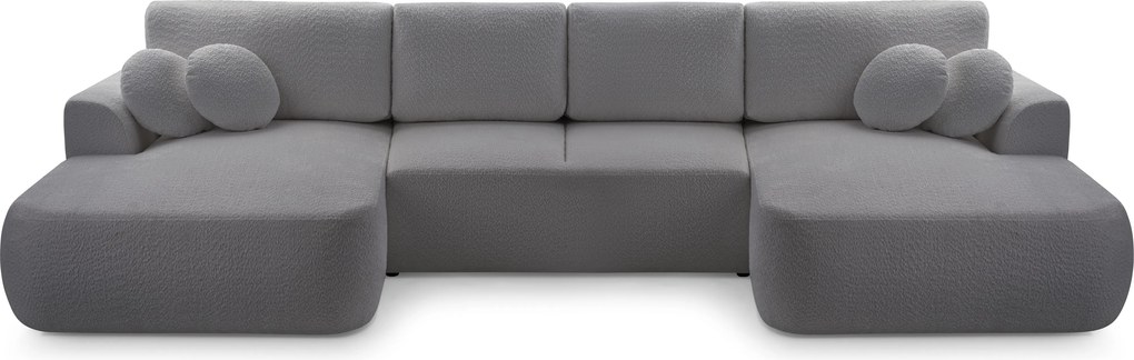 Masseno Narożnik FILO z funkcją spania i pojemnikiem na pościel Narozniki U, Rozkładana sofa - Szary, CORAL 80