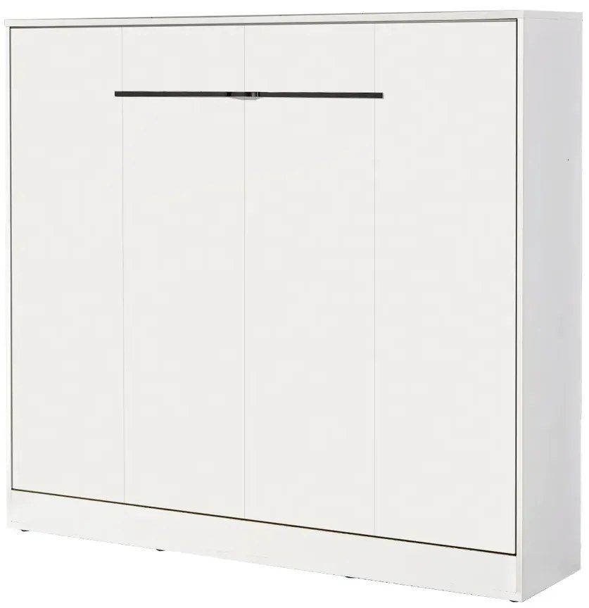 Bialy poziomy tapczan z półką 160x200 C6-L14
