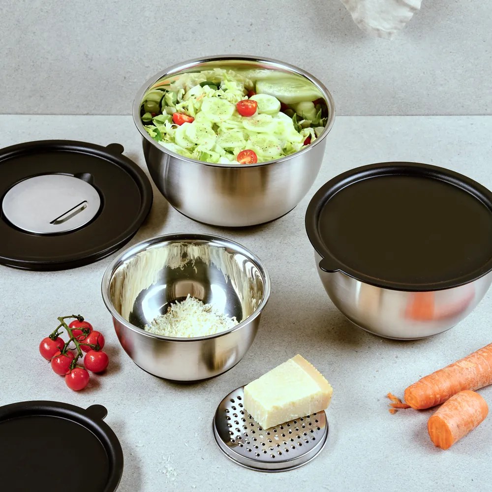 Zestaw 3 misek do mieszania z tarkami w zestawie