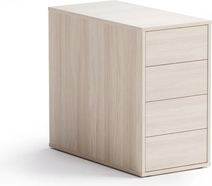 Kontener biurowy BLOCK, 400 x 800 x 710 mm, 4 szuflady, dąb naturalny