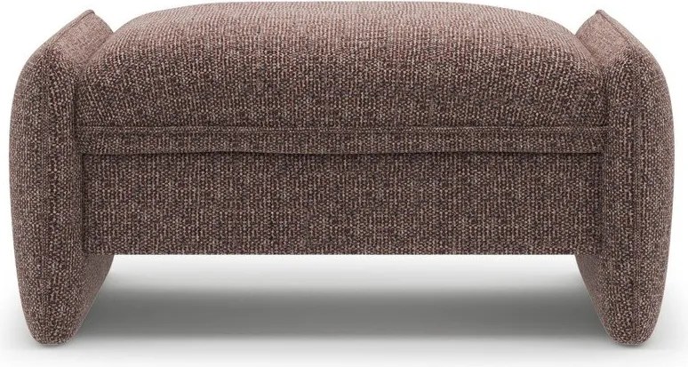 Brązowy podnóżek z tkaniny szenilowej Georgia – Micadoni