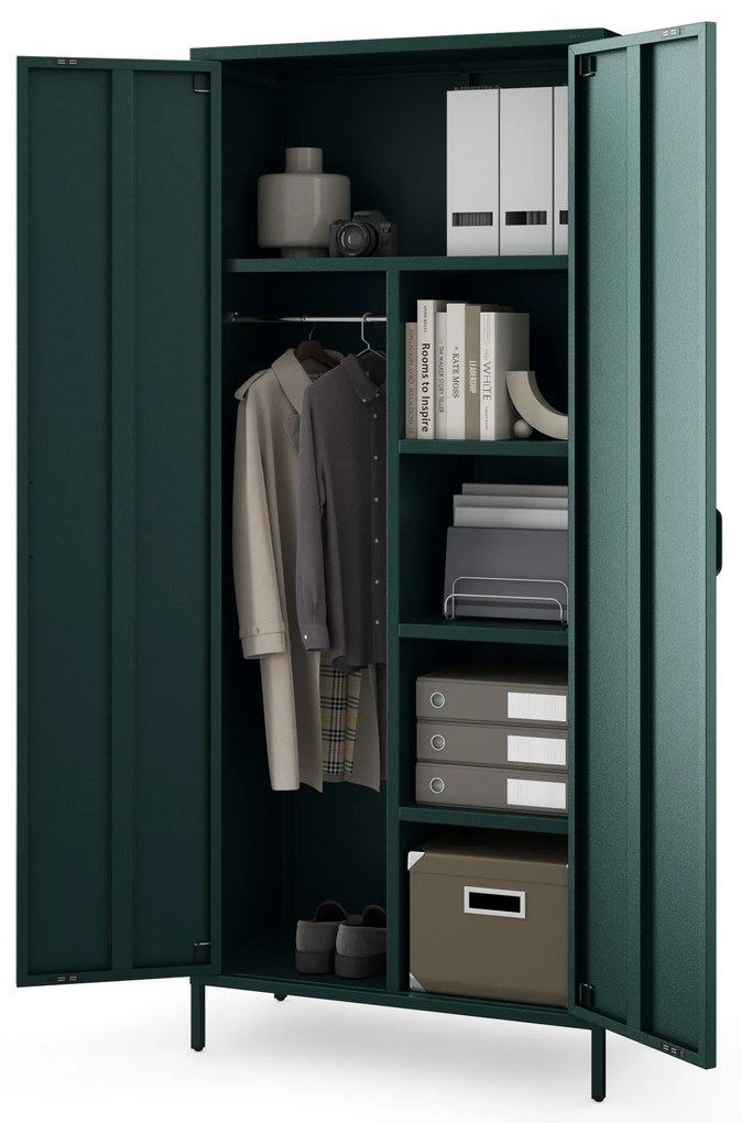 Szafa na ubrania metalowa butelkowa zieleń FLAVIO