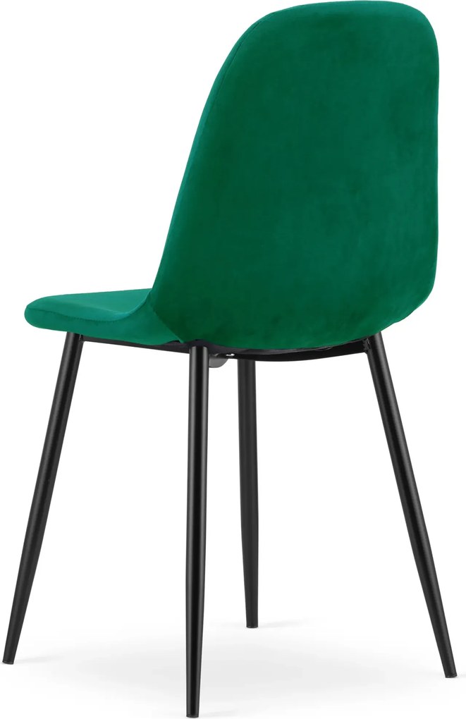 Zielone krzesło welurowe na czarnych nogach N0-T45