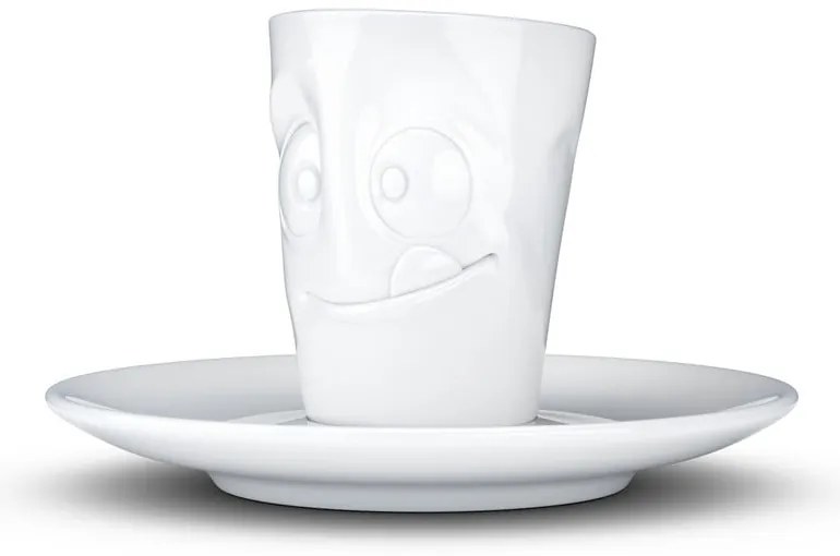 Biała łakoma porcelanowa filiżanka do espresso ze spodkiem 58products, 80 ml