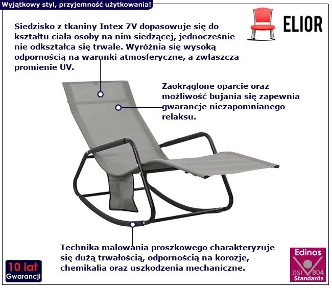 Bujany leżak ogrodowy szary E3-P44