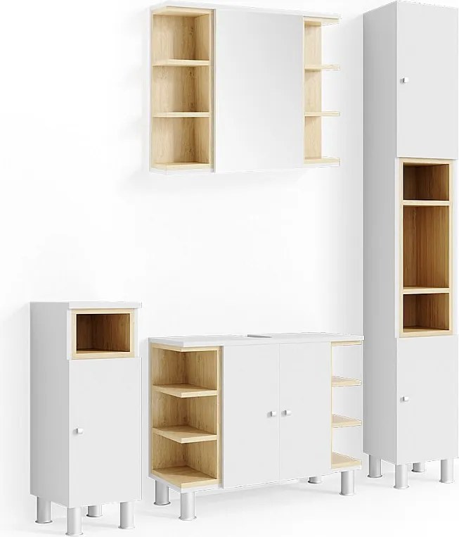 Zestaw mebli łazienkowych biały 79.6x32x64 aquis