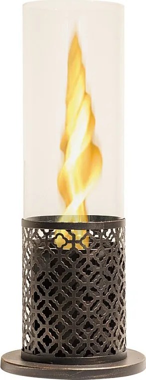 Kominek na bioetanol TOLOSA Black Gold, kominek stołowy D20 x H49,5 do wewnątrz i na zewnątrz