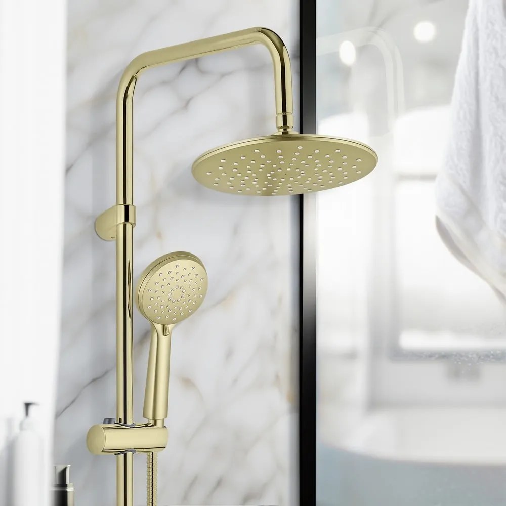 Zestaw prysznicowy ze stali nierdzewnej w kolorze matowego złota 101 cm Young Line – Wenko