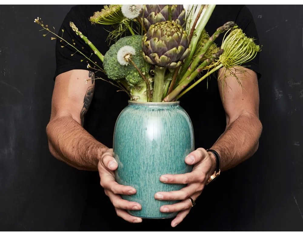 Zielony kamionkowy wazon (wysokość 20 cm) Gastro Green – Bitz