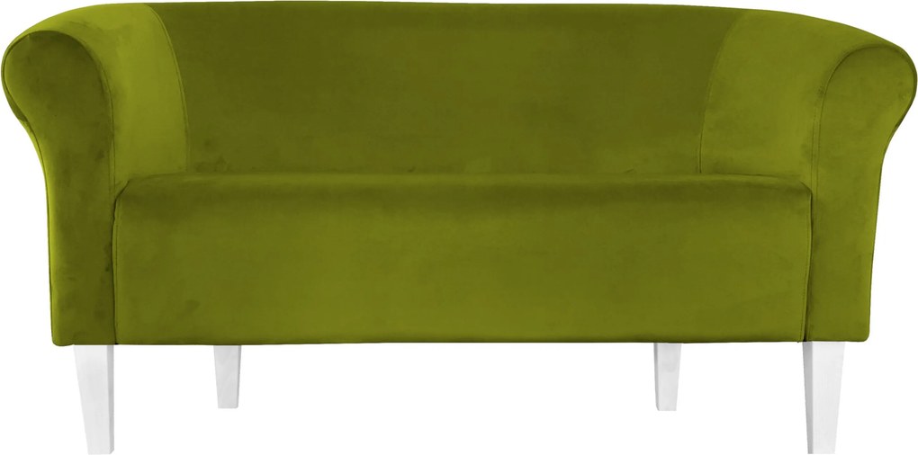 Sofa Milo tkanina Welur wygodna sofa tapicerowana do salonu i poczekalni : Kolor nogi - Biała, Kolor tkaniny - VELVET - BL75, Typ tkaniny - Velvet, Wysokość nogi - 20 cm