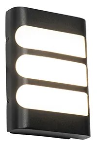 Lampa ścienna zewnętrzna czarna w komplecie z LED z czujnikiem światła / ciemności - Gaev