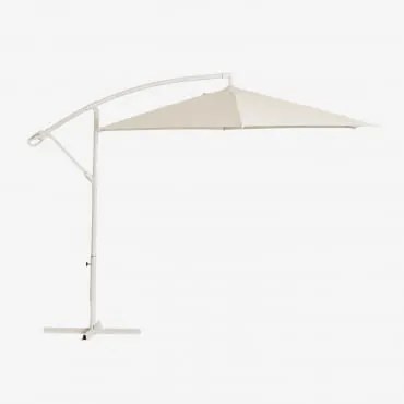 Parasol Ø295 Cm Z Tkaniny I Stali Salina Gardenia Biel - Sklum