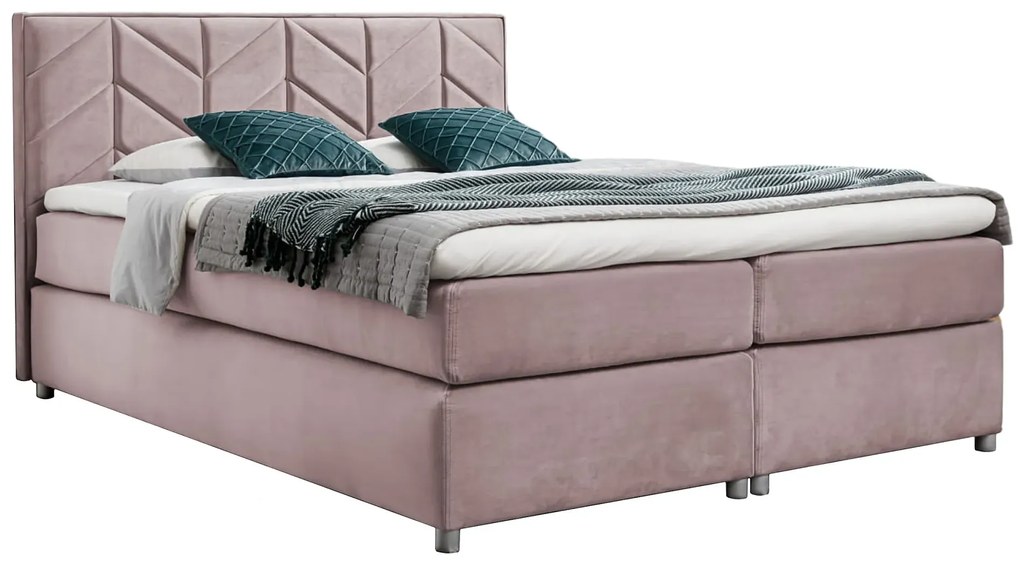 Różowe łóżko pikowane z pojemnikiem 5 rozmiarów R4-C49