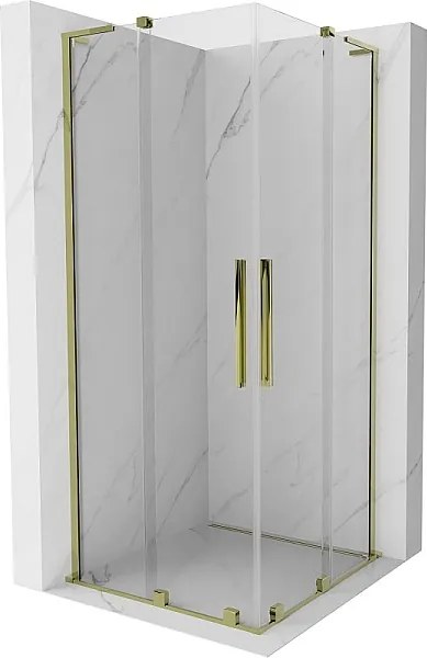 Mexen Velar L Duo kabina prysznicowa rozsuwana 80 x 80 cm, transparent, złota - 871-080-080-02-03-50