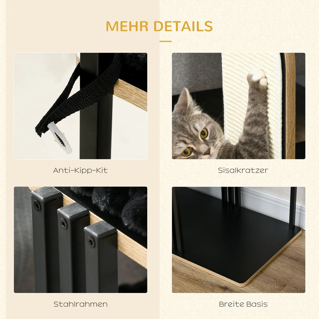 PawHut Drzewko do Drapania dla Kota z Poduszką Stalowa Konstrukcja Wysoka Jakość | Aosom PL