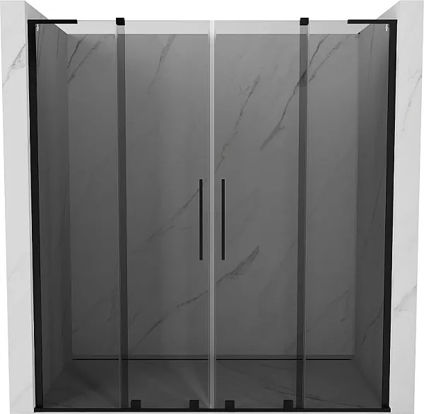 Mexen Velar L Duo drzwi prysznicowe rozsuwane 200 cm, grafit, czarne - 871-200-003-42-70