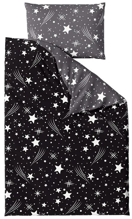 PrzytulneMieszkanie.pl PrzytulneMieszkanie.pl Pościel z mikrofibry NOČNÍ OBLOHA czarno-szara Rozmiar pościeli: 70 x 90 cm | 140 x 200 cm