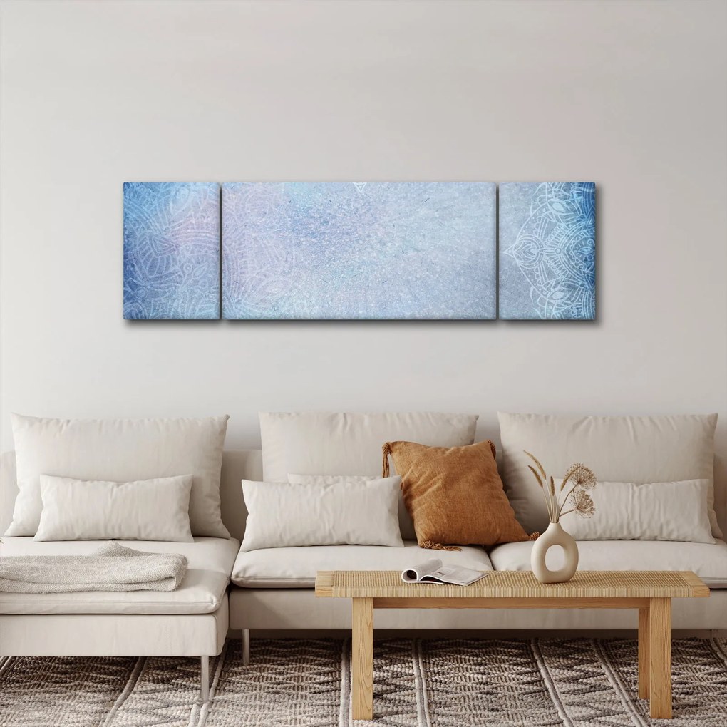 Obraz - Mandale w niebieskim (170x50 cm)
