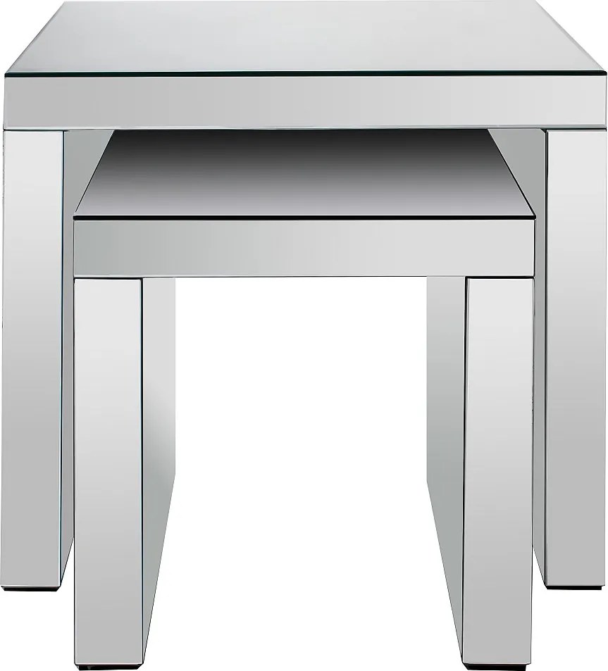 Zestaw 2 stolików kawowych z MDF i lustra - YERVINI