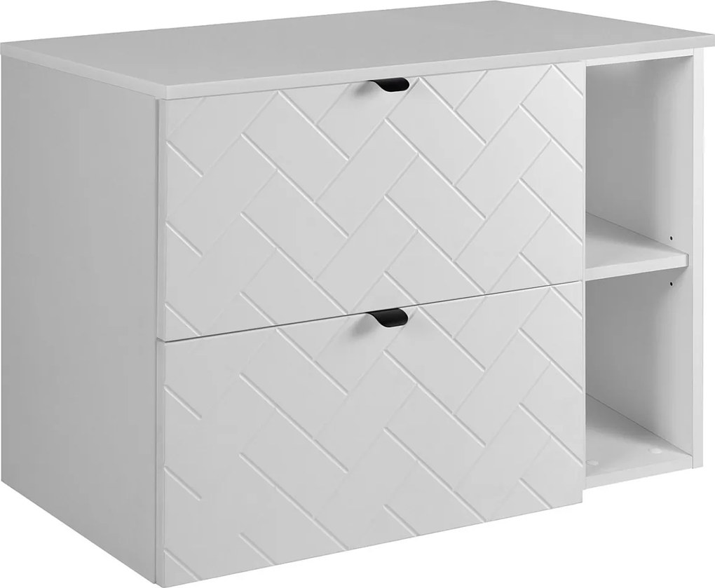 Meble łazienkowe, Biały Mat, 80 x 57 x 46 cm, uchwyty czarne