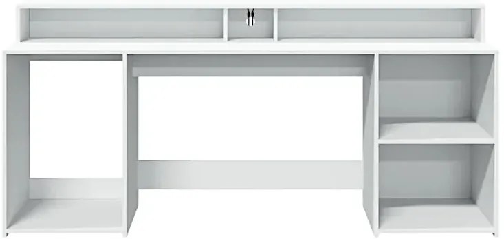 Podświetlane biurko 200 cm białe F1-G58
