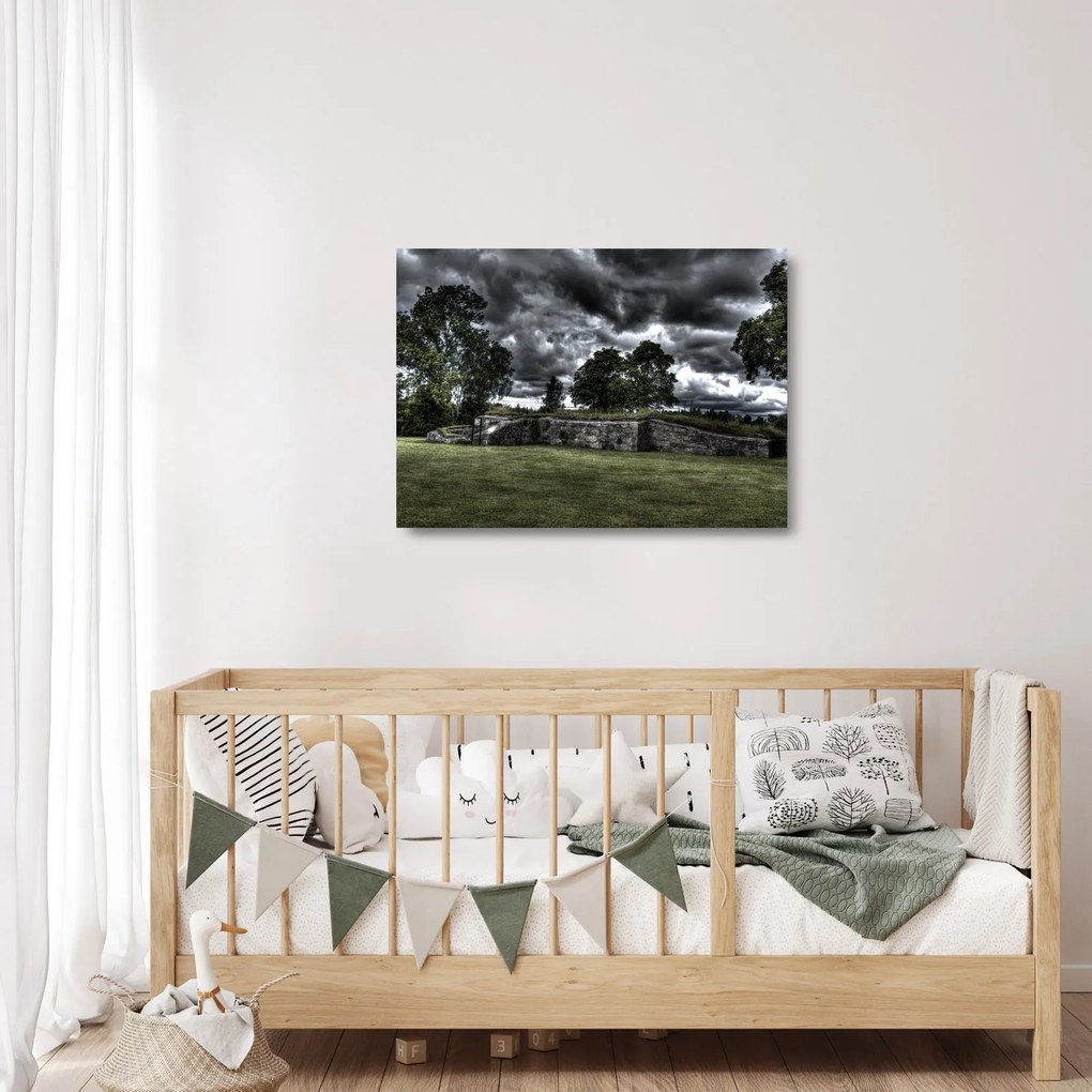 Obraz na szkle - zachmurzone niebo (70x50 cm)