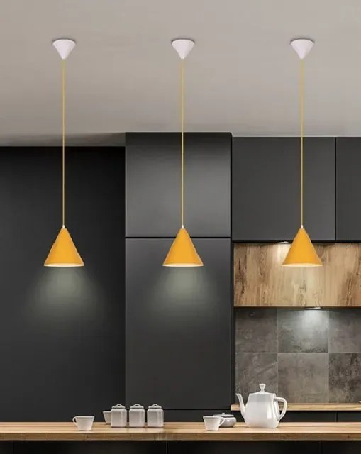 Żółta lampa wisząca stożek - V014 M0-P53