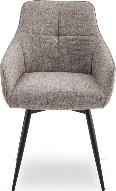 Zestaw Stół Rozkładany DEVON 160-220 cm Czarny Marmur/Czarny i 4 Krzesła LARISA Cappuccino