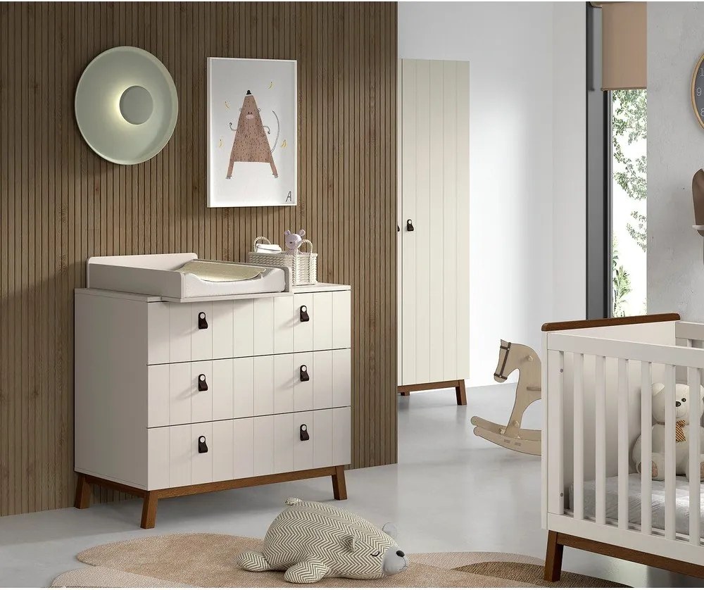 Beżowa komoda dziecięca z przewijakiem 98,5x94x57 cm Sezane – Vipack