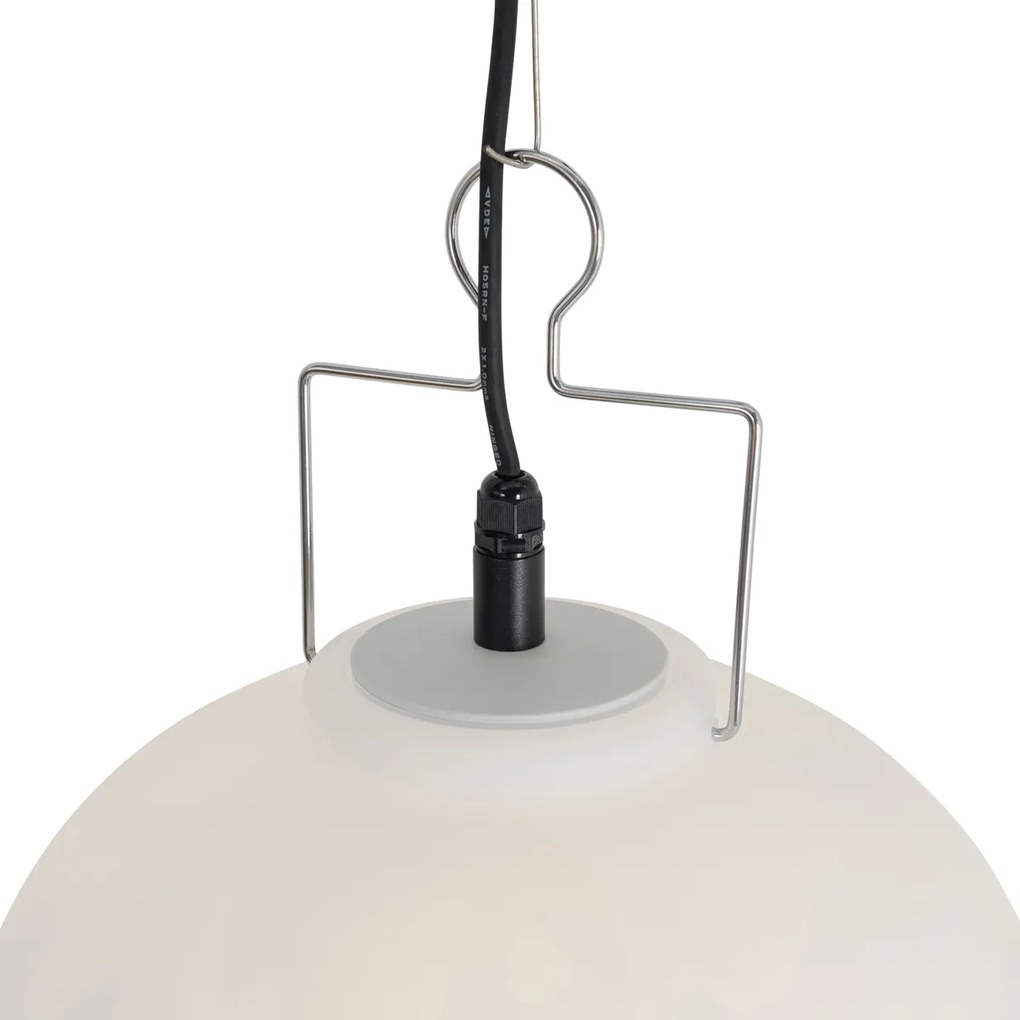 Lampa wisząca zewnętrzna biała 35 cm z wtyczką IP44 - Pion