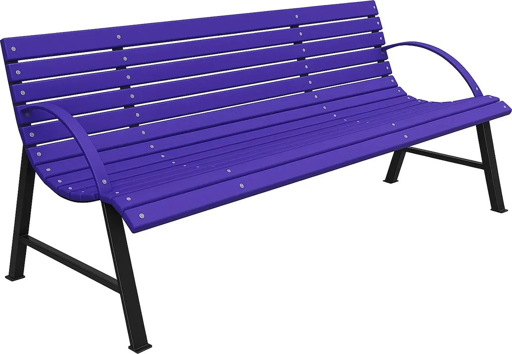 Fioletowa ławka ogrodowa 130 cm R9-G73