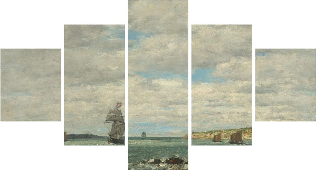 Obraz - Eugène Boudin, Coast of Brittany, reprodukcje (125x70 cm)